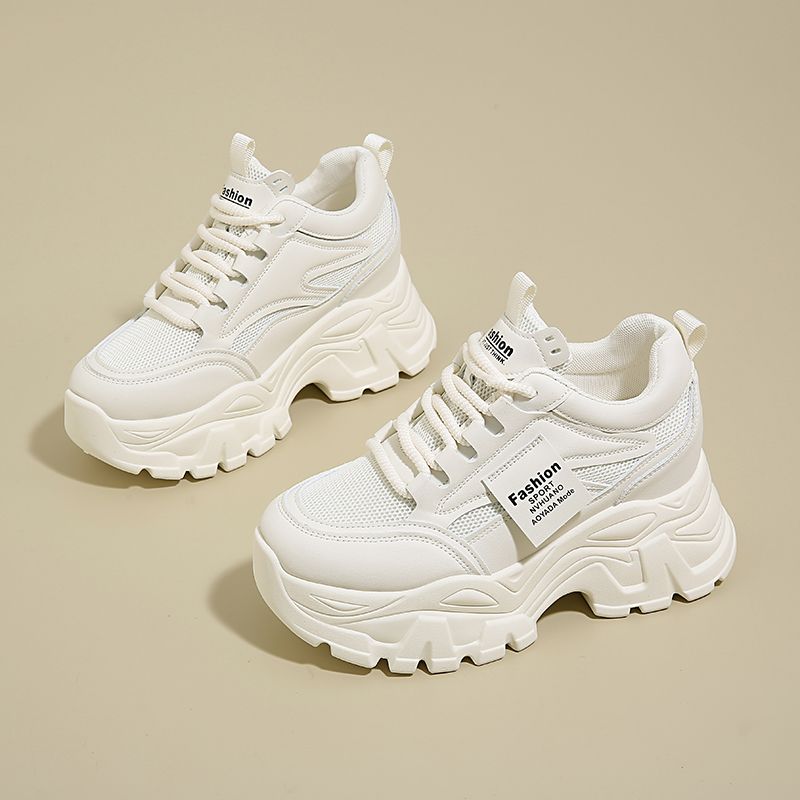 Scarpe sportive casual da donna con aumento interno di 8 cm, tomaia in mesh_voghion.com