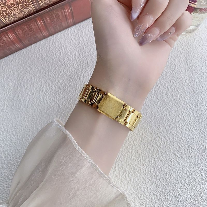 Damenuhren Großes Zifferblatt Uhr Damen Retro Gold Quarzuhr Paaruhr_voghion.com