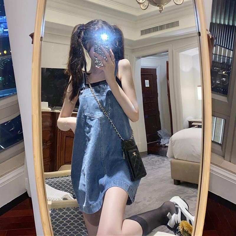 Denim Hosenträger frauen Frühling Und Herbst Student Petite 2025 Neue Trendy Nette Kleid Ins Stil_voghion.com