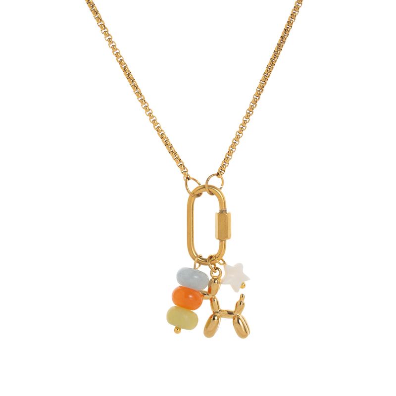 Bijoux pour femmes en acier inoxydable, placage sous vide au four, véritable or, anneau ouvert torsadé, perle, trombone, chaîne de base détachable_voghion.com