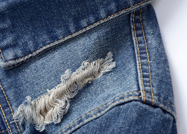 Herrenbekleidung Herren Slim Fit Jeansjacke – Verwaschener lässiger Bikermantel mit mehreren Taschen – Trendige Oberbekleidung in großen Größen für den urbanen Stil_voghion.com