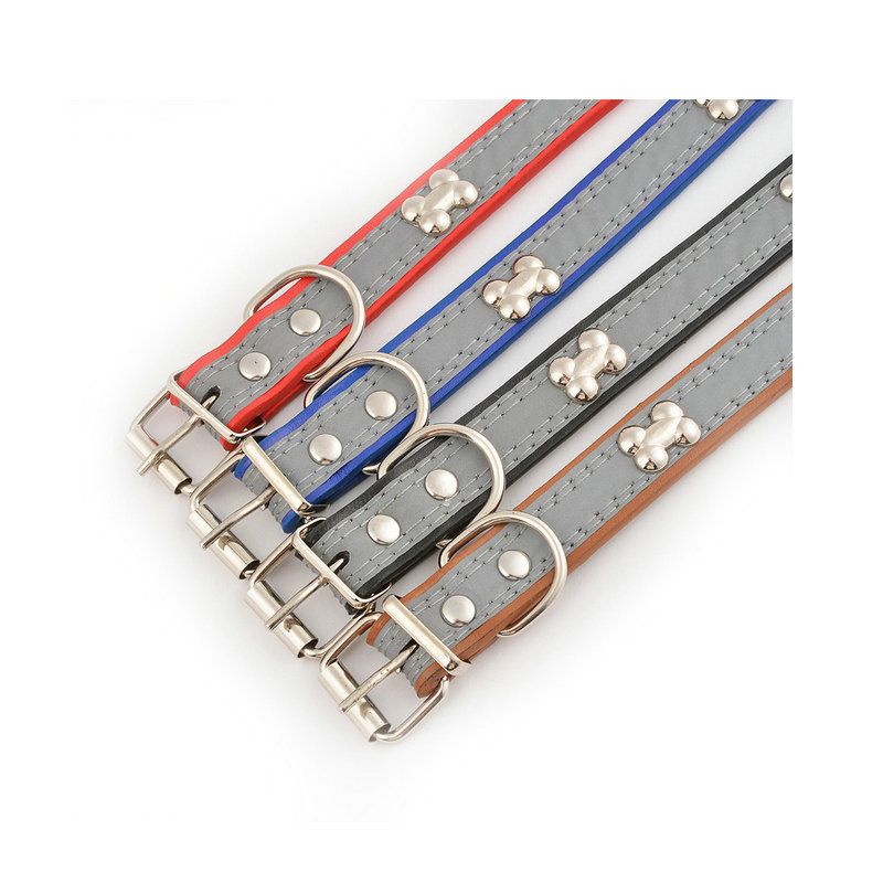 Reflective Three-Bone Pet Supplies Leash Series Chain Cat Dog Collar_voghion.com