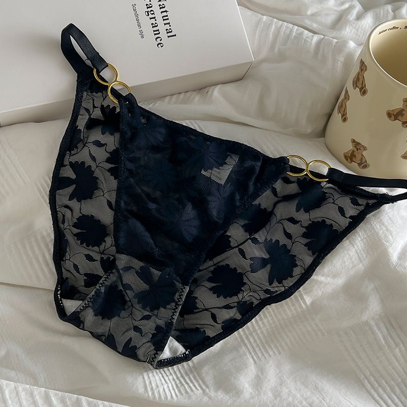 2025e Sexy Dünnen Riemen Pantie Für Frauen Heiße Versuchung Einfarbig Komfortable Spitze Jacquard Baumwolle Schritt Mädchen Dreieck_voghion.com