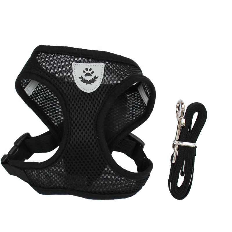 Pet Vest Style Mesh Harness Set Breathable Cat Dog Leash_voghion.com