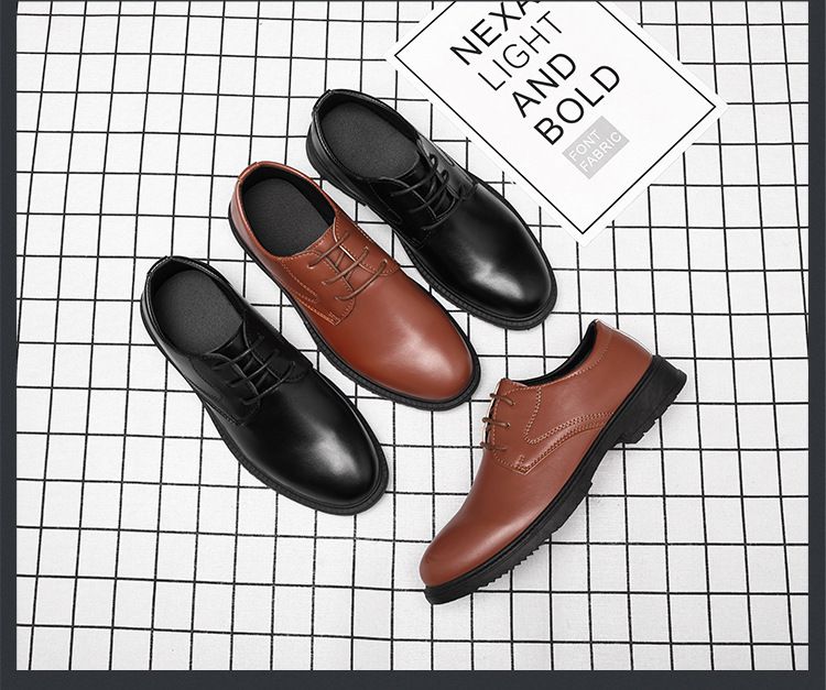 Chaussures en cuir transfrontalières pour printemps et été Chaussures décontractées basses Chaussures pour hommes tout-aller Chaussures de travail noires Chaussures d'affaires de style coréen imperméables pour moi_voghion.com