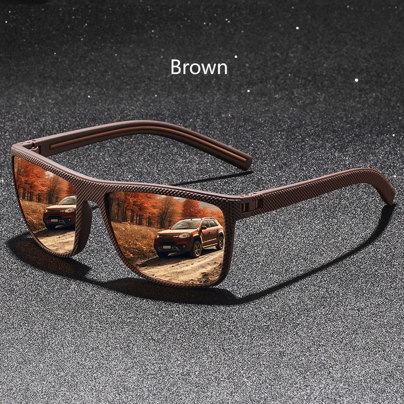 Moda Classico Vintage Check Pattern Square Polarized Occhiali da sole Uomo Donna Moda Pesca Guida Uomo Occhiali da sole UV400 Retro_voghion.com