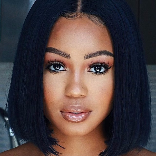 synthetic wig for Women's medium length long bangs straight hair shoulder length synthetic fiber mechanism rose mesh high-temperature_voghion.com