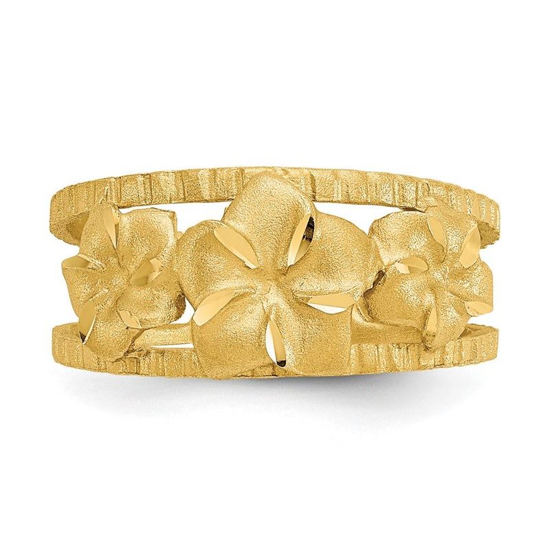 14k D/C Plumeria Toe Ring_voghion.com