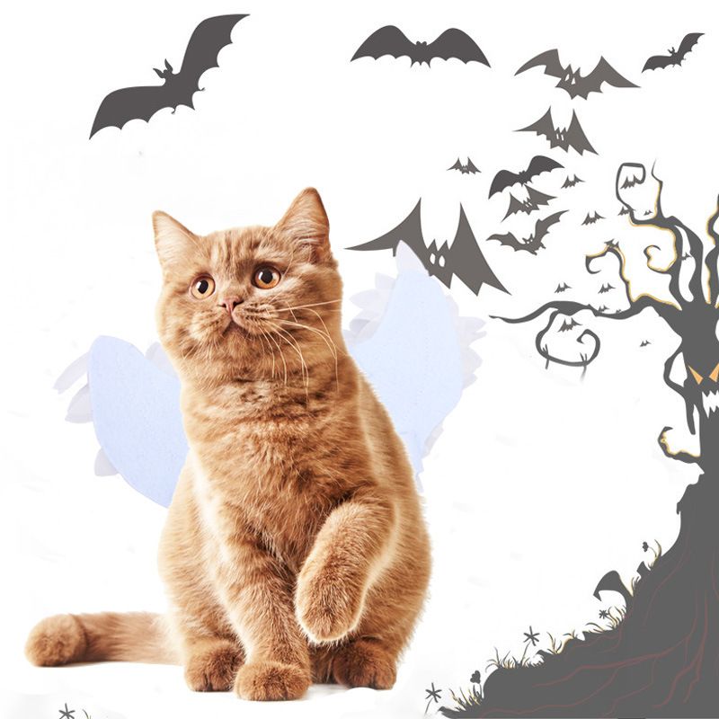 Pet Transformation Accessories Halloween Cat Realistic Feather Wings Decoration_voghion.com