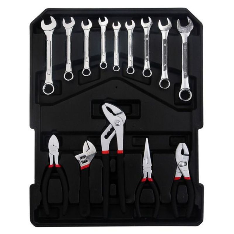 Valigia trolley in alluminio set di utensili 799 pezzi argento_voghion.com