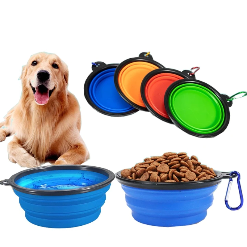 New 350ml Folding Bowl With Keychain Pet Bowl Portable Travel Dog Bowl Convenient Cat Bowl Non-deformable Folding Bowl_voghion.com