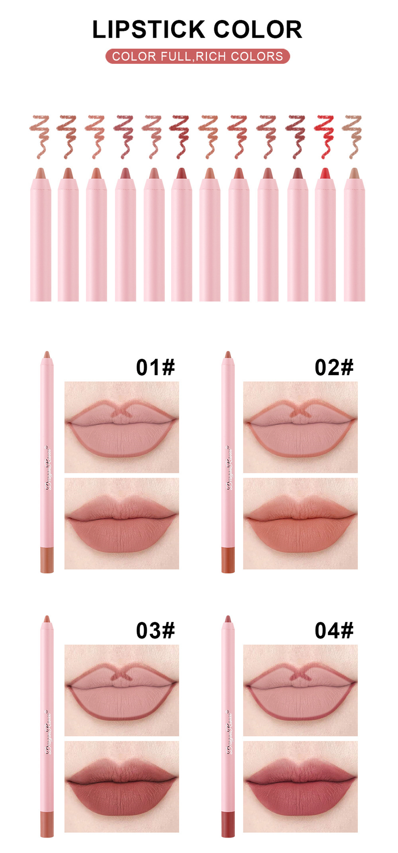 Waterproof Matte Lip Liner Pencil Set - Long-Lasting Lip Contouring Kit, Smudge-Proof Lip Liner Lipstick Pen Combo_voghion.com