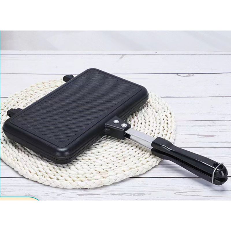 Long Striped Sandwich Bread Double-Sided Steak Egg Breakfast Frying Pan Household Griddle_voghion.com