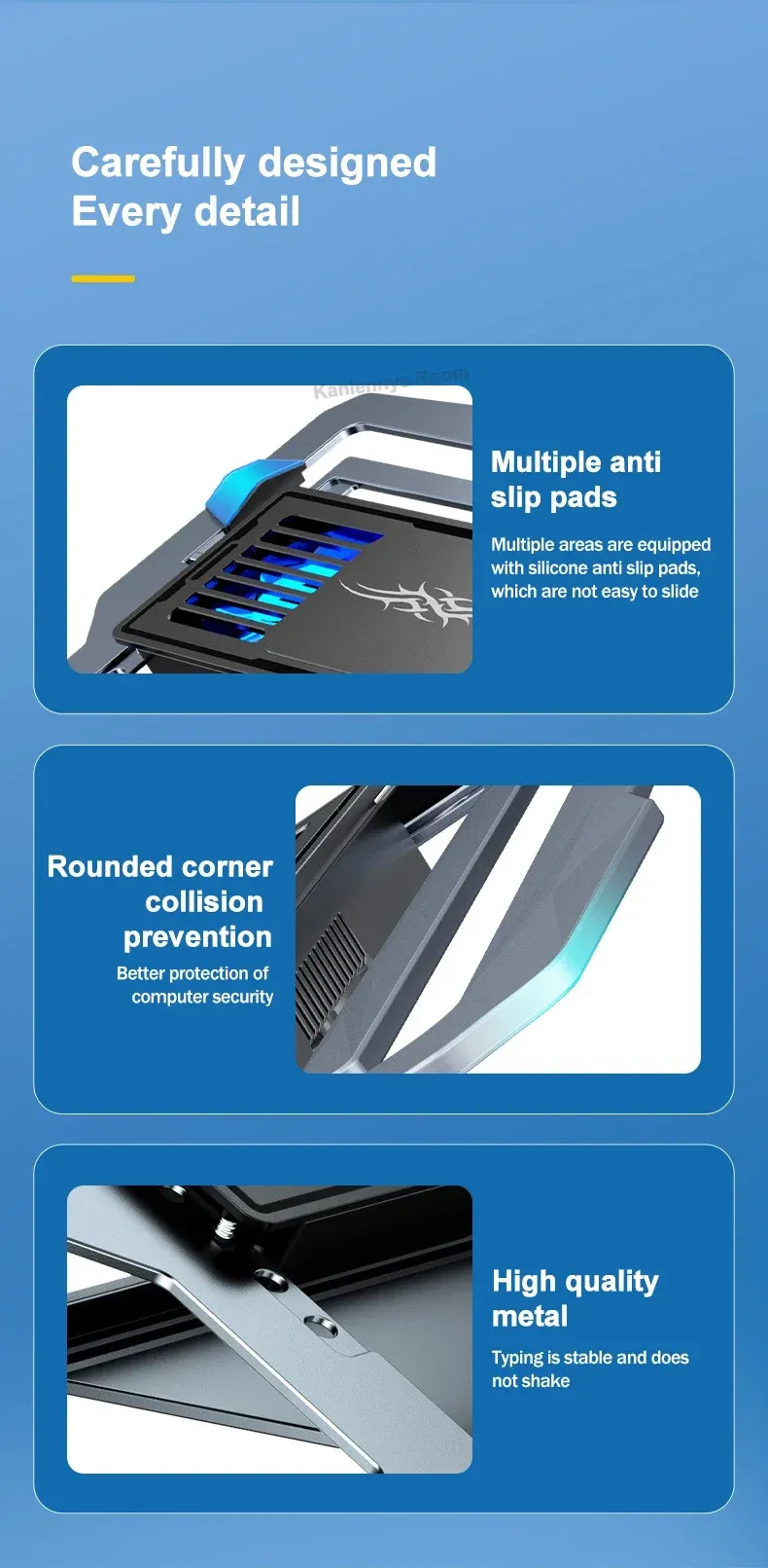 100% Authentic Product LZ-D20 Notebook Cooling Pad Aluminum Alloy Bracket Semiconductor Refrigeration Multi Angle Adjustable Laptop/Tablet_voghion.com