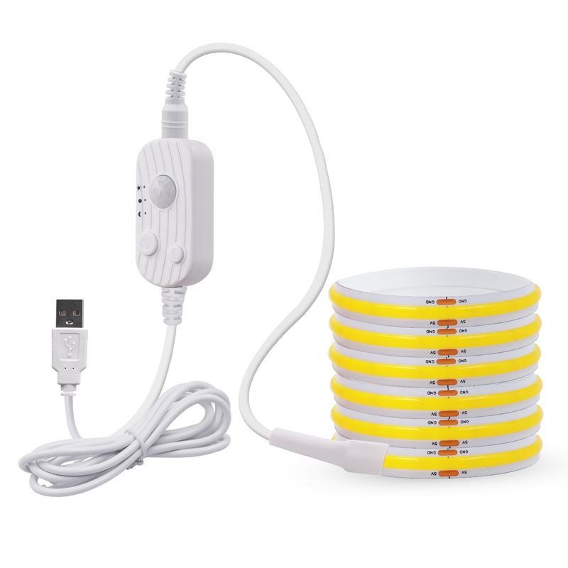 Hohe Dichte COB LED Streifen Lichter PIR Motion Sensor 5V USB Band Schrank Küche_voghion.com