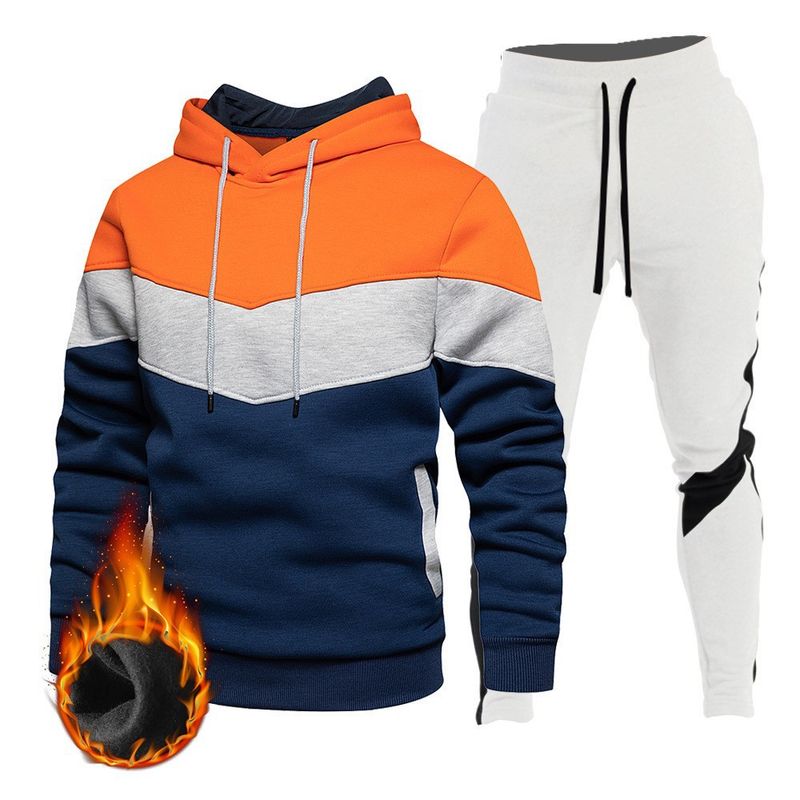 Sudadera deportiva de primavera y otoño 2024 Sudadera con capucha de tres tonos para hombre, conjunto de ropa deportiva, sudadera, pantalones_voghion.com