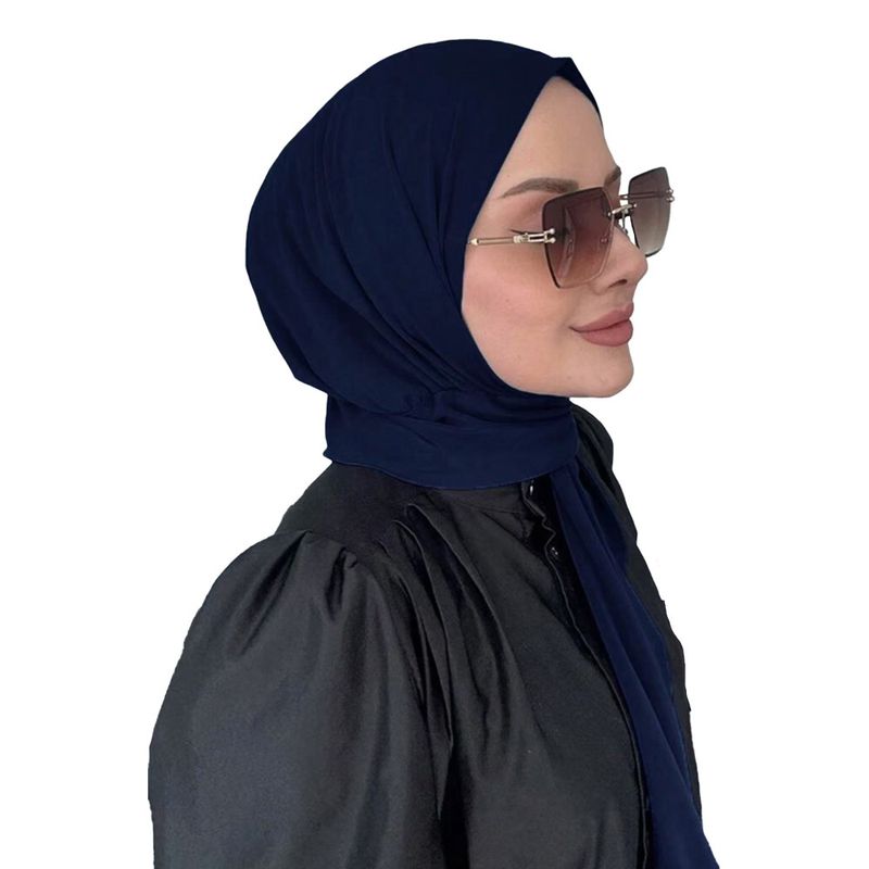 Hiyab modesto para mujer: poliéster ligero, versátil para cubrir la cabeza, ideal para uso diario, oración y viajes (8 colores lisos, talla única)_voghion.com