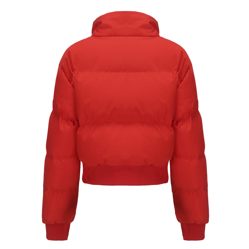Women's short cotton-padded jacket women's long-sleeved high-necked warm coat_voghion.com