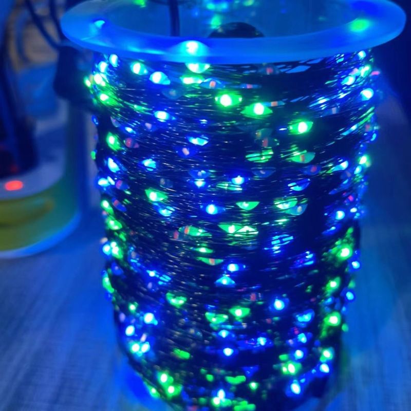 Luci natalizie con telecomando - Luci a LED in rame con filo verde e lampadine stellate, per decorazioni natalizie per interni ed esterni_voghion.com