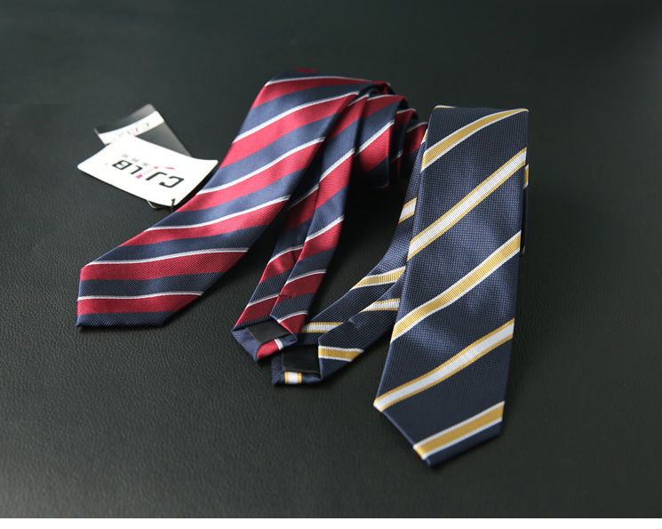 Unisex Men's and women's tie narrow polyester silk business British tie 6CM_voghion.com