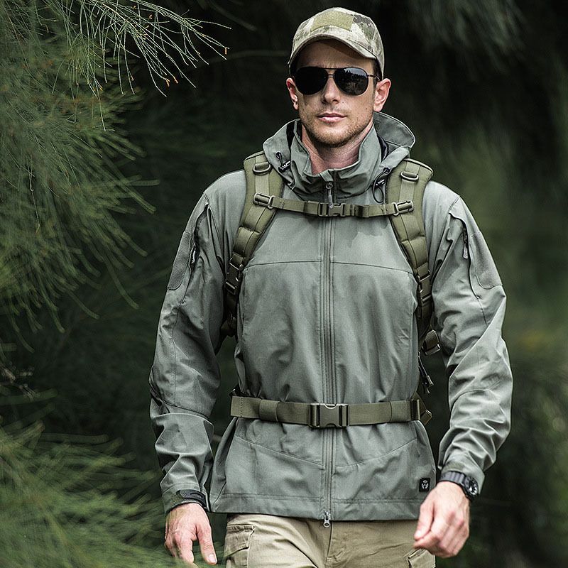 Archon Outdoor Men Lightweight Urban Autumn Winter Soft Shell Single Layer Windproof Waterproof Breathable Tactical_voghion.com