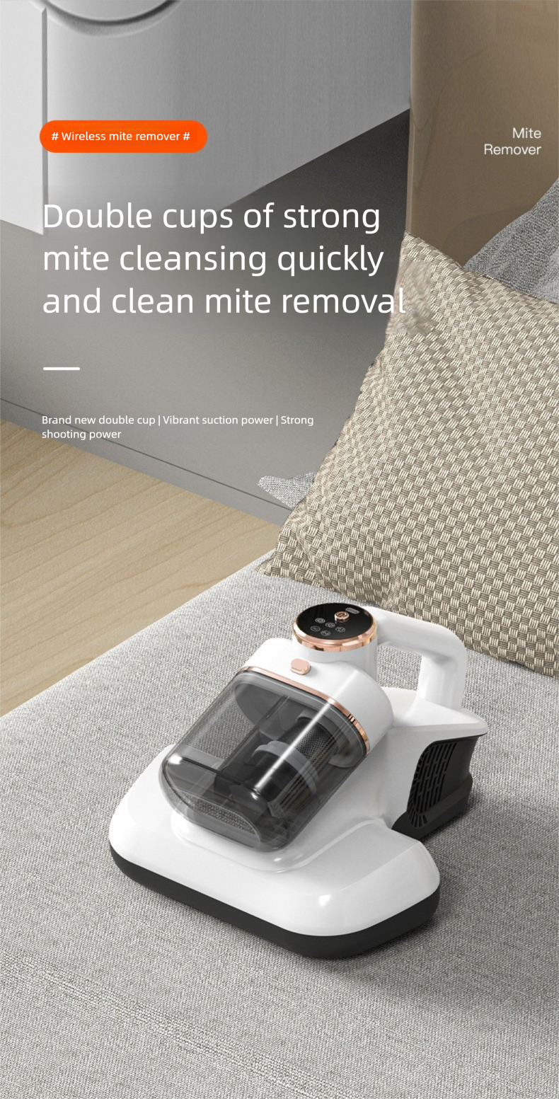 Aspirapolvere UV a doppia tazza - Rimozione portatile degli acari dal letto con sterilizzazione_voghion.com