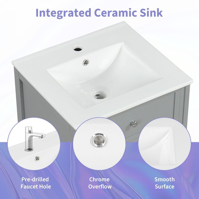 20" Bathroom Vanity With Sink, Bathroom Cabinet With Soft Closing Door, Storage Rack And Adjustable Shelves_voghion.com