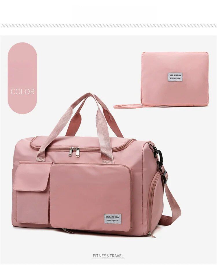 Új, összecsukható, nagy kapacitású kézitáska, rövid távú utazótáska, száraz, nedves elválasztó fitnesztáska, úszótáska, kézitáska, bőröndtáska_voghion.com