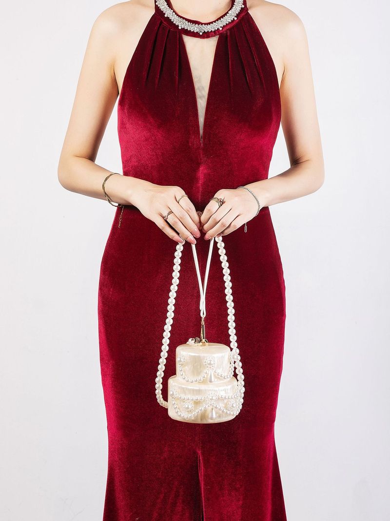 Borsa a mano da donna, borsa a tracolla diagonale, borsa a conchiglia in acrilico dalla forma speciale, pochette da sposa e da cena_voghion.com