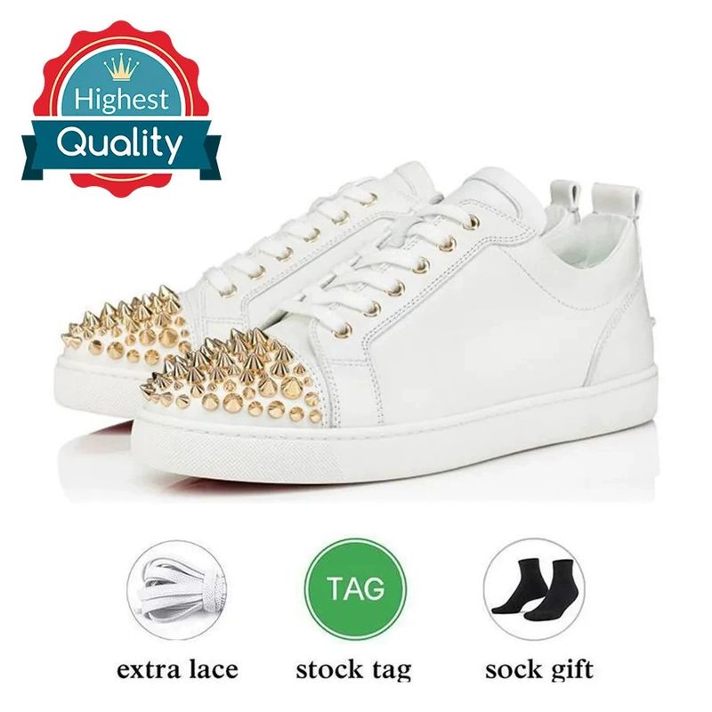 New Classic Electric Embroidery Red Sole Black Embroidered Low-Top Rivet Men's Flat Casual Crescent Shoes_voghion.com