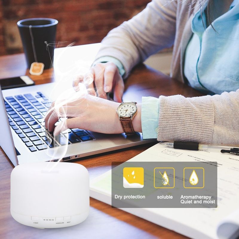TOYOSIN Ultrasonic Aroma Diffuser With Auto Spray, 500ml Humidifier For Home, Bedroom, Office – Whisper-Quiet, Timer & Dry-Off Protection_voghion.com