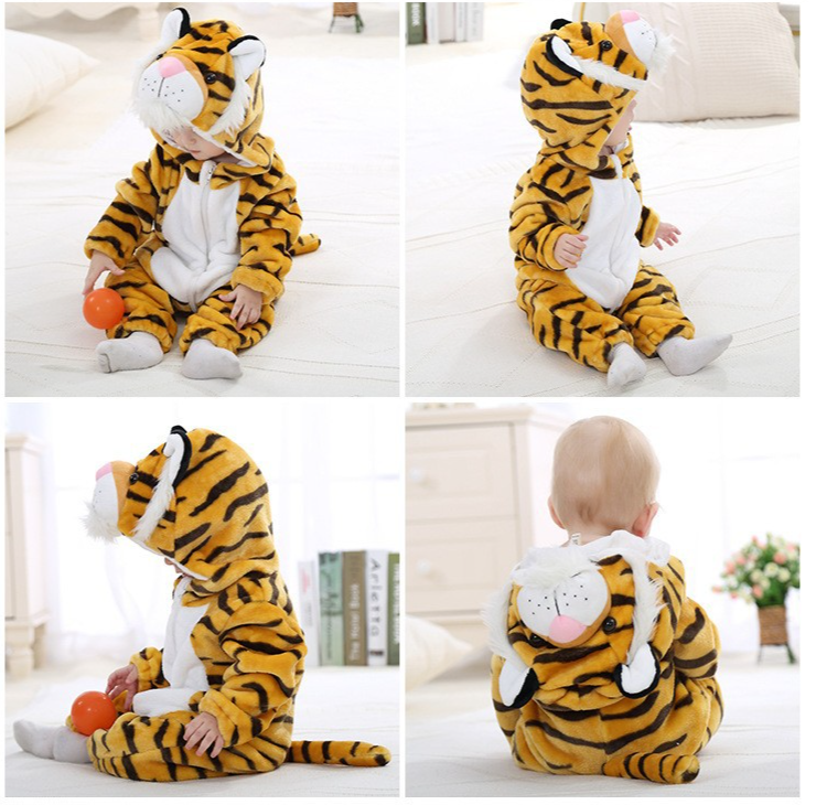 Kinderflanel romper voor baby's en jonge kinderen, huiskleding voor kinderen, cartoon schattige jumpsuit_voghion.com