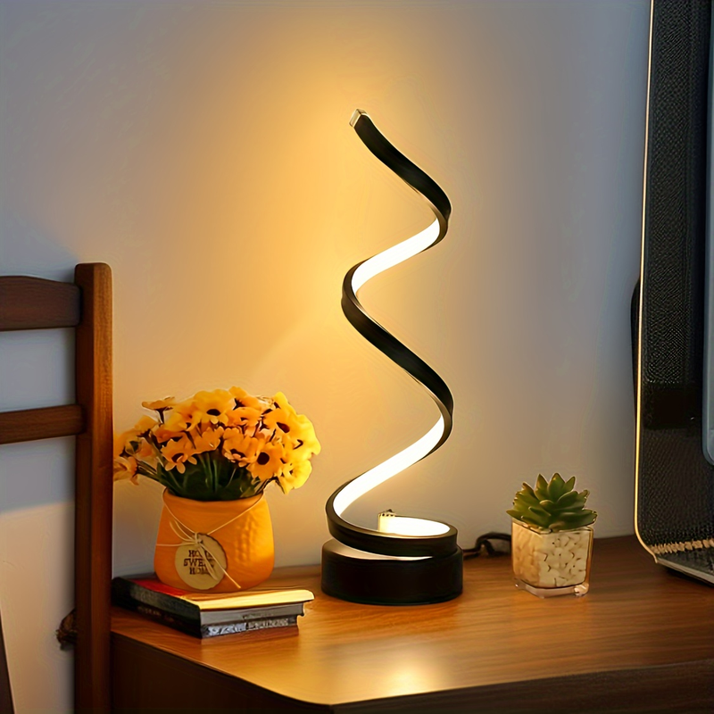 Spiral RYYD 1pc tafellamp, voor slaapkamer, kantoor, nachtkastje, boekenplank, woonkamer, woondecoratie, lamp, lamp, lamp,_voghion.com