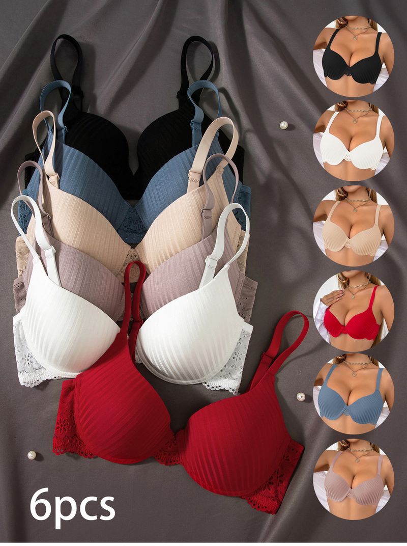 Lace Push-Up Bra With Comfort Fit - Sexy & Supportive Underwire For Women, Breathable Cotton, Full Coverage, Back Smoothing Design_voghion.com