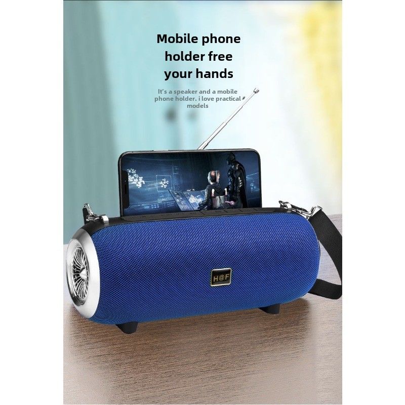 Haut-parleur Bluetooth à double haut-parleur, haut-parleur portable d'extérieur à volume élevé, sangle en tissu, radio audio haute puissance, machine tout-en-un_voghion.com