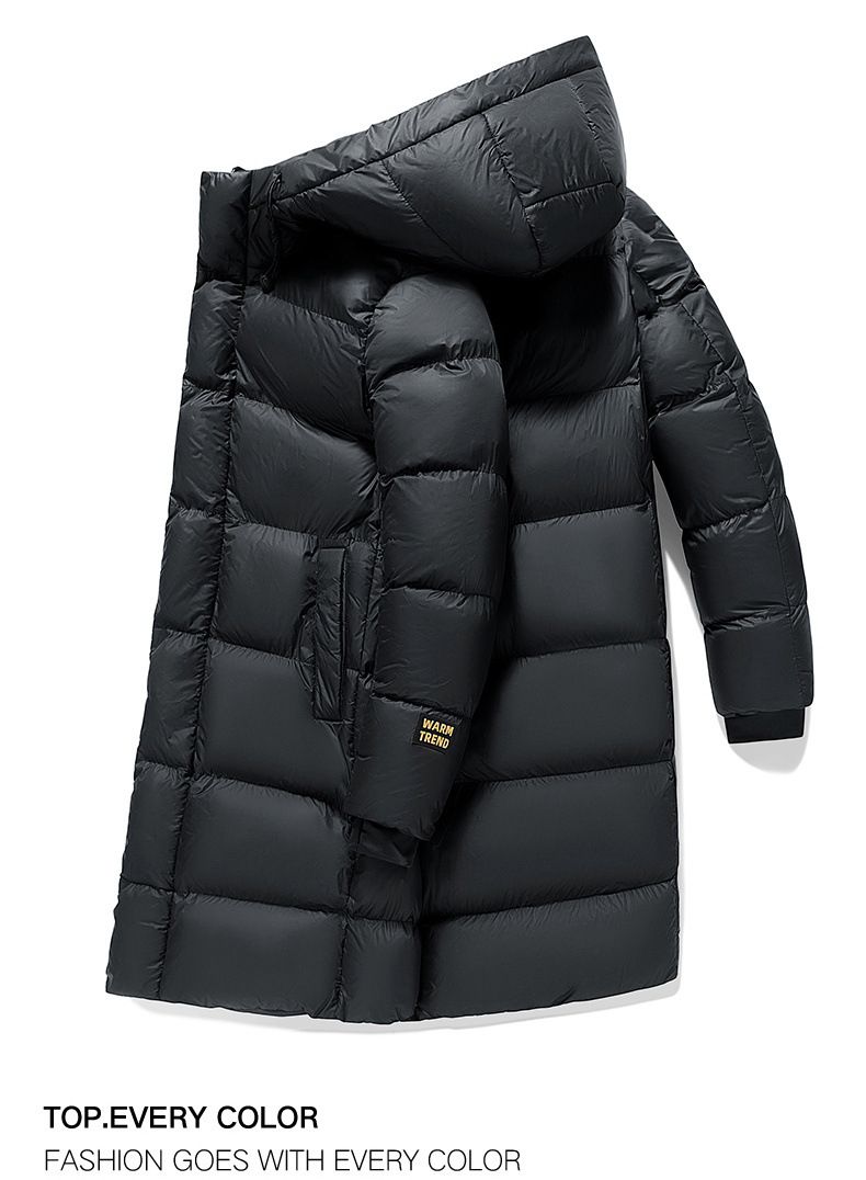 Langärmliger Wintermantel mit Graphen-Futter – Unisex-Thermoparka | Schwarze Jacke mit Kapuze | Winddicht & Antistatisch | Streetwear Essential (S-3XL)_voghion.com