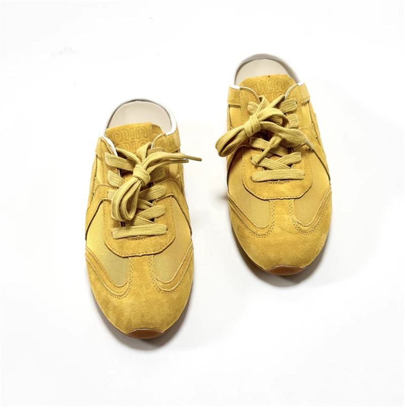 Trainingspantoffeln im koreanischen Stil für Damen, flache Halbschuhe aus weichem Leder mit Farbblockdesign und geschlossener Zehenpartie für den Sommer im Freien,_voghion.com