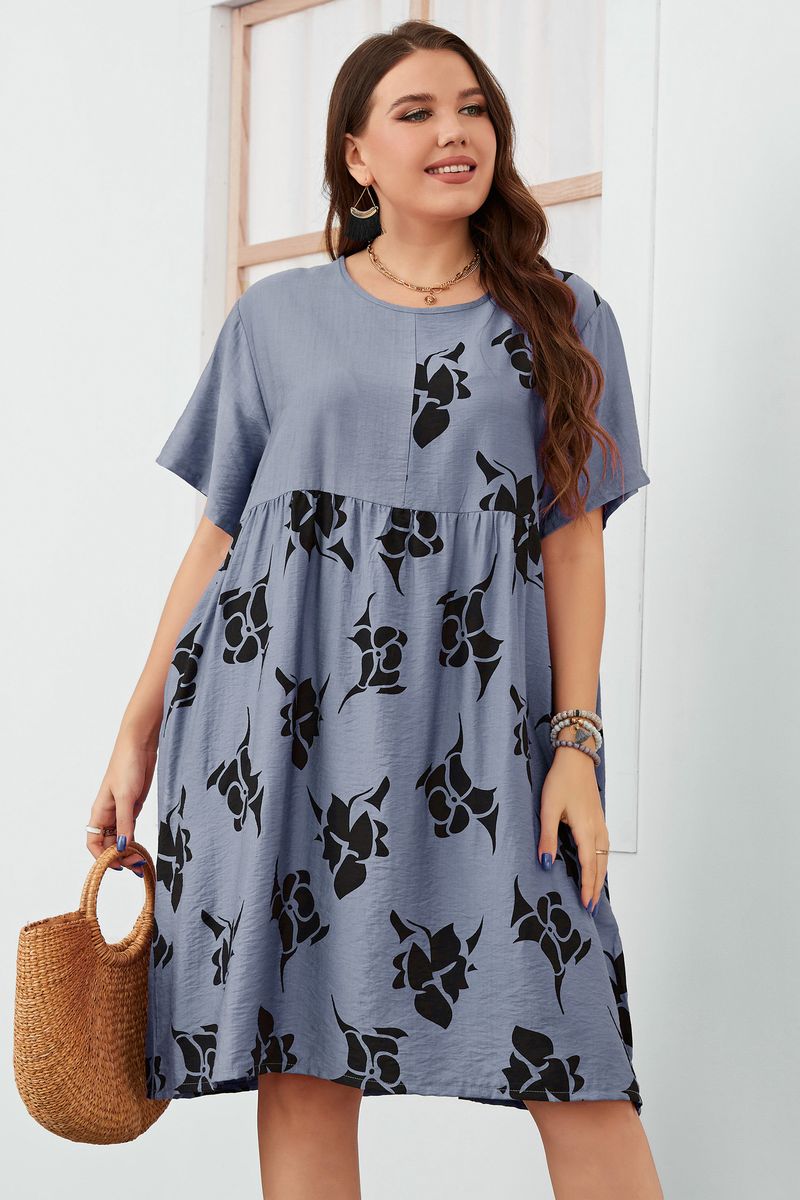 Women's temperament commuting loose plus-size dress women's clothing_voghion.com
