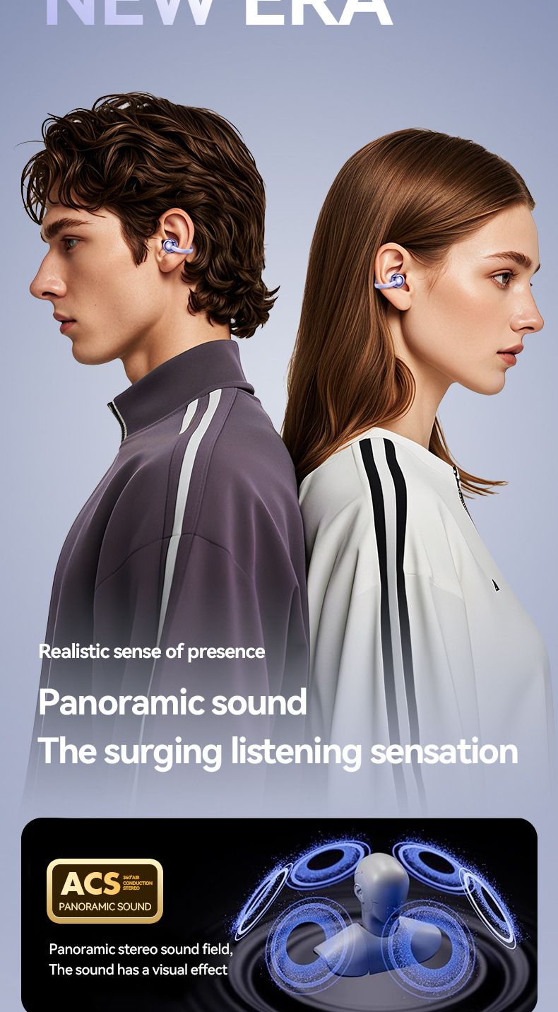 M91 Bluetooth Ear Clip Headset - TWS Wireless Stereo, Long Battery Life, AI Voice Translation | Comfortable To-Ear Design | Hands-Free Calling | Black_voghion.com