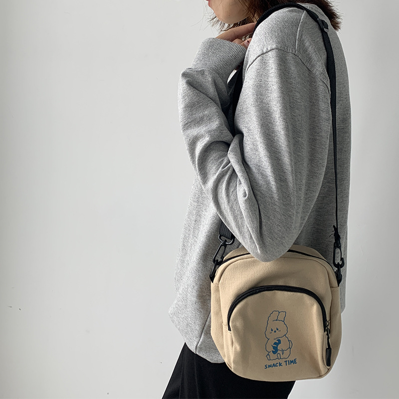 Borsa a tracolla piccola in tela con coniglio carino da donna, casual, per studenti, ragazze, borse a tracolla, vintage, da donna, borsa per telefono, borsa a tracolla_voghion.com