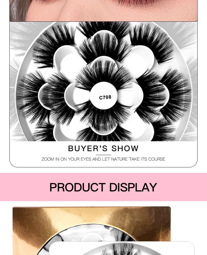 False Eyelashes Natural 3D Three Dimensional Multi Layer Thick Curled False Eyelashes 7 Pairs Of Simulation Long Eyelashes_voghion.com