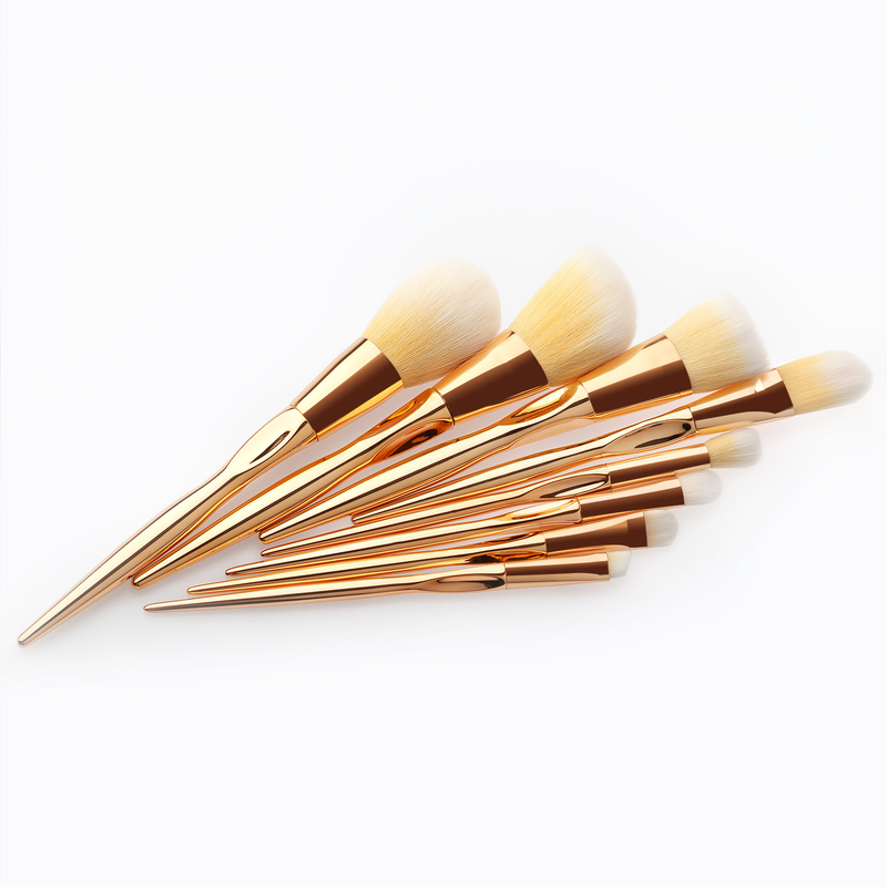 8 heart-shaped yellow bristle makeup brush set beauty tools makeup tools GUJHUI ready stock_voghion.com