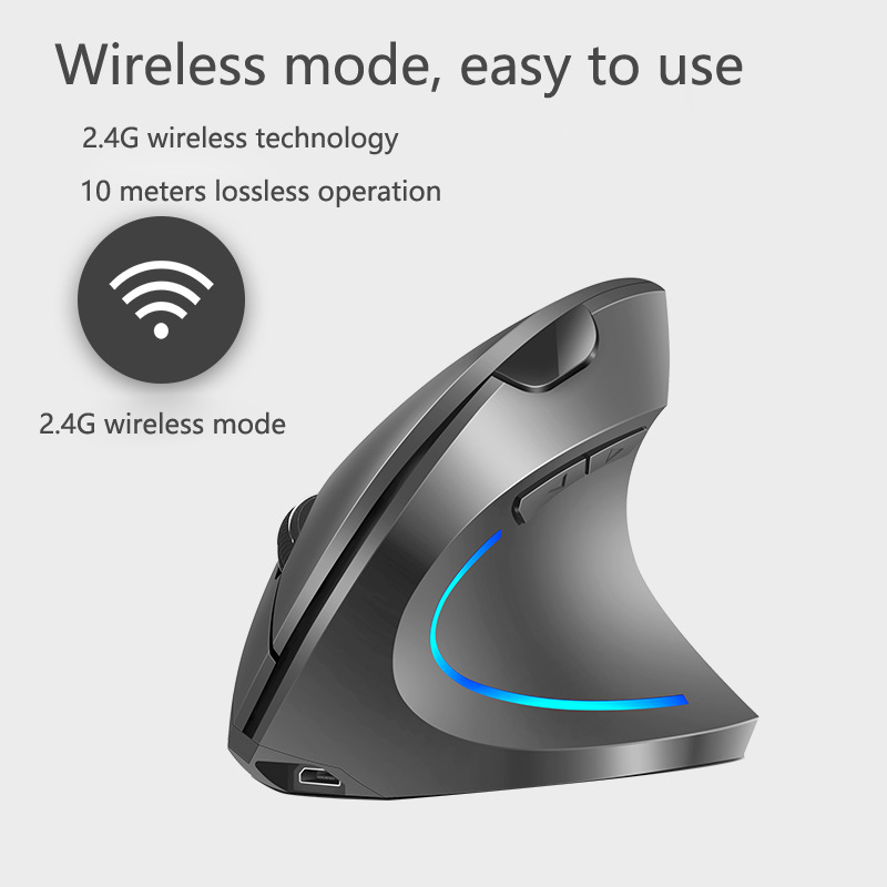 Ergonomic Wireless Mouse – 2.4G & Bluetooth Dual Mode, 6 Buttons, 2400DPI, 4-Way Scroll, Adjustable DPI (White/Pink/Black/Silver)_voghion.com