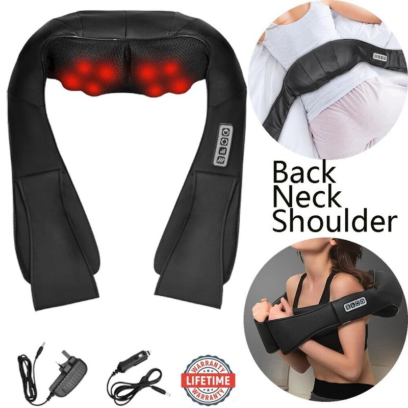 Elektrisches Shiatsu-Rücken-Nacken-Schulter-Massagegerät 3D-Wärmeknet-Körpermassagegerät UK_voghion.com
