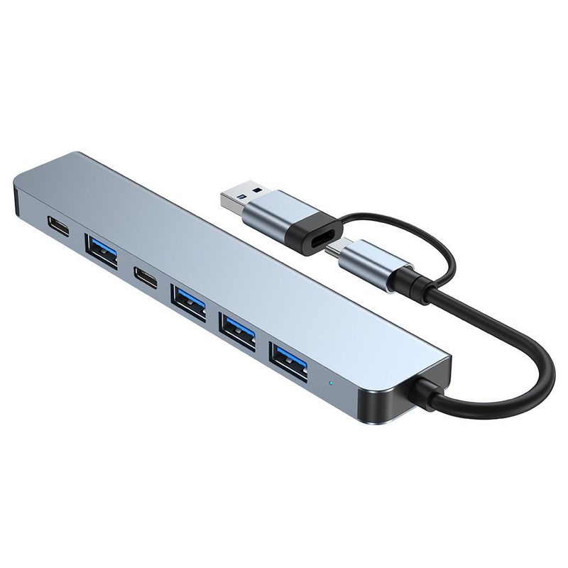 Type-C/USB 8-in-1 Dual-Head Docking Station Laptop Multi-Function Multi-Card Reader Hub HDMI_voghion.com
