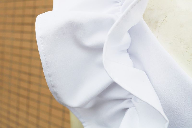 women's suspenders V-neck ruffled decorative tops and shirts_voghion.com