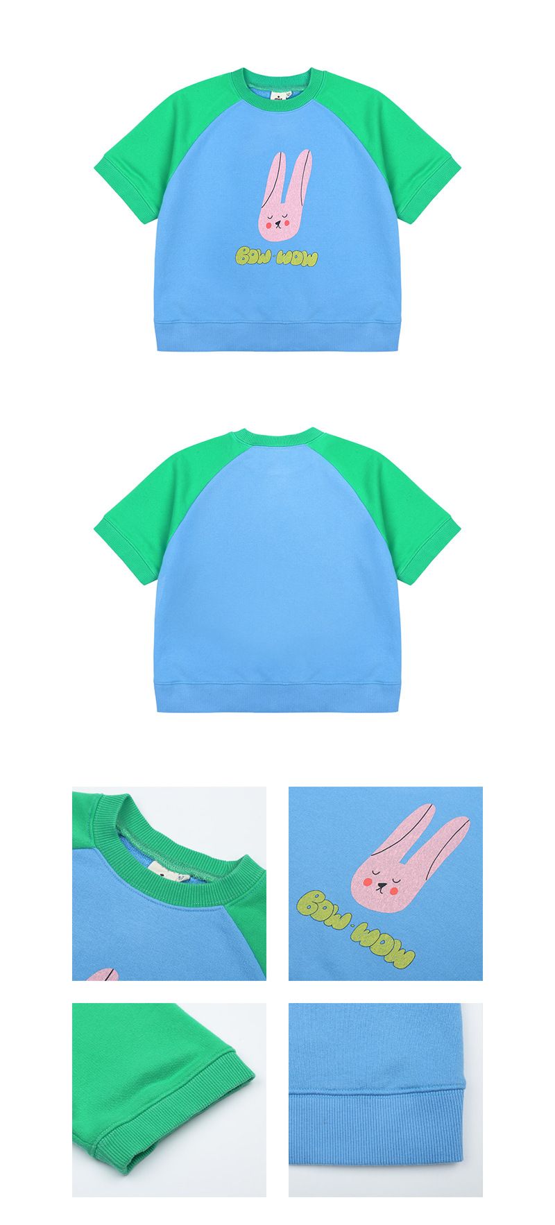 Mother & Kids Casual Loose Fashion Men And Women Bunny Print Short Sleeved Suit_voghion.com