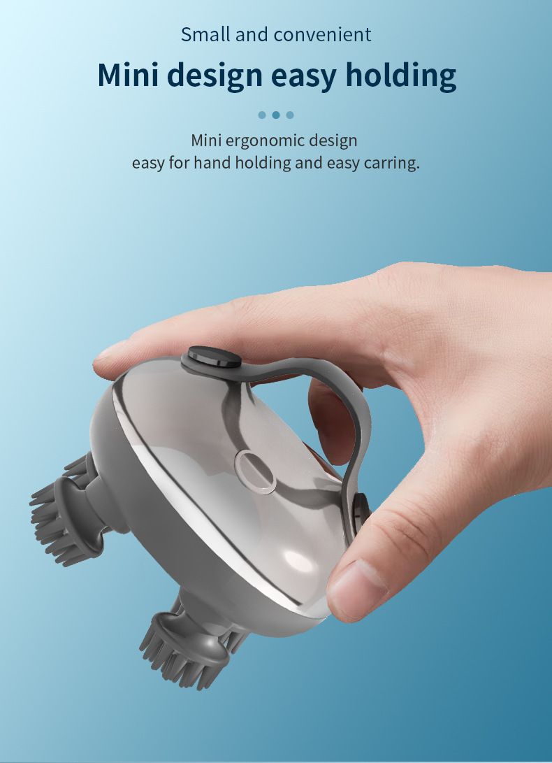 Rechargeable Scalp Massager With Red Light Therapy - Adjustable Head Massager For Hair Growth & Relaxation, Pet-Friendly Cat Massage Tool_voghion.com