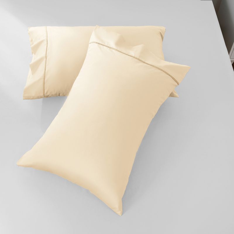 Geborstelde polyester kussenslopen met biezen - ultrazacht en huidvriendelijk, 10 elegante kleuren, 9 maten (40x60cm tot 80x80cm) Moderne minimalistische stijl_voghion.com