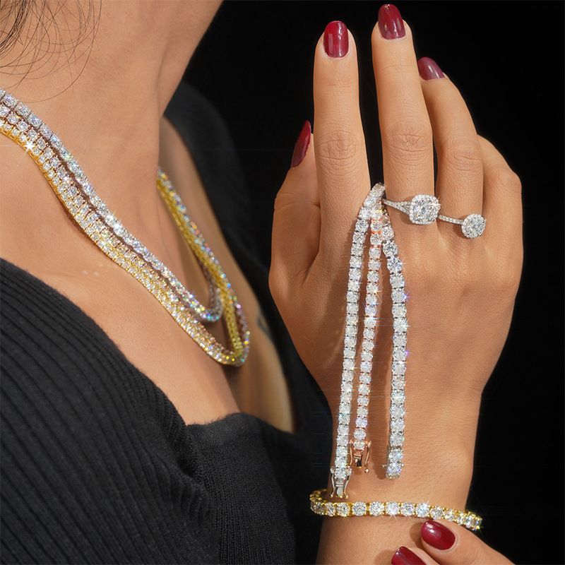 Echtes 2,5/3/4/5/6,5 MM Voll-Moissanit-Tennisarmband für Damen und Herren, S925 versilbert, 18 K Gelbgold, Diamantarmbänder_voghion.com